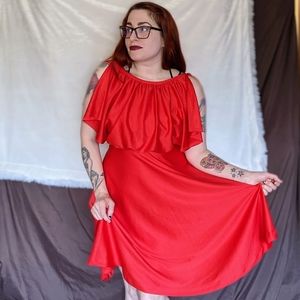 ✨ SOLD ✨ Vintage 70s Disco Party Retro Swing Dress- Women's Medium